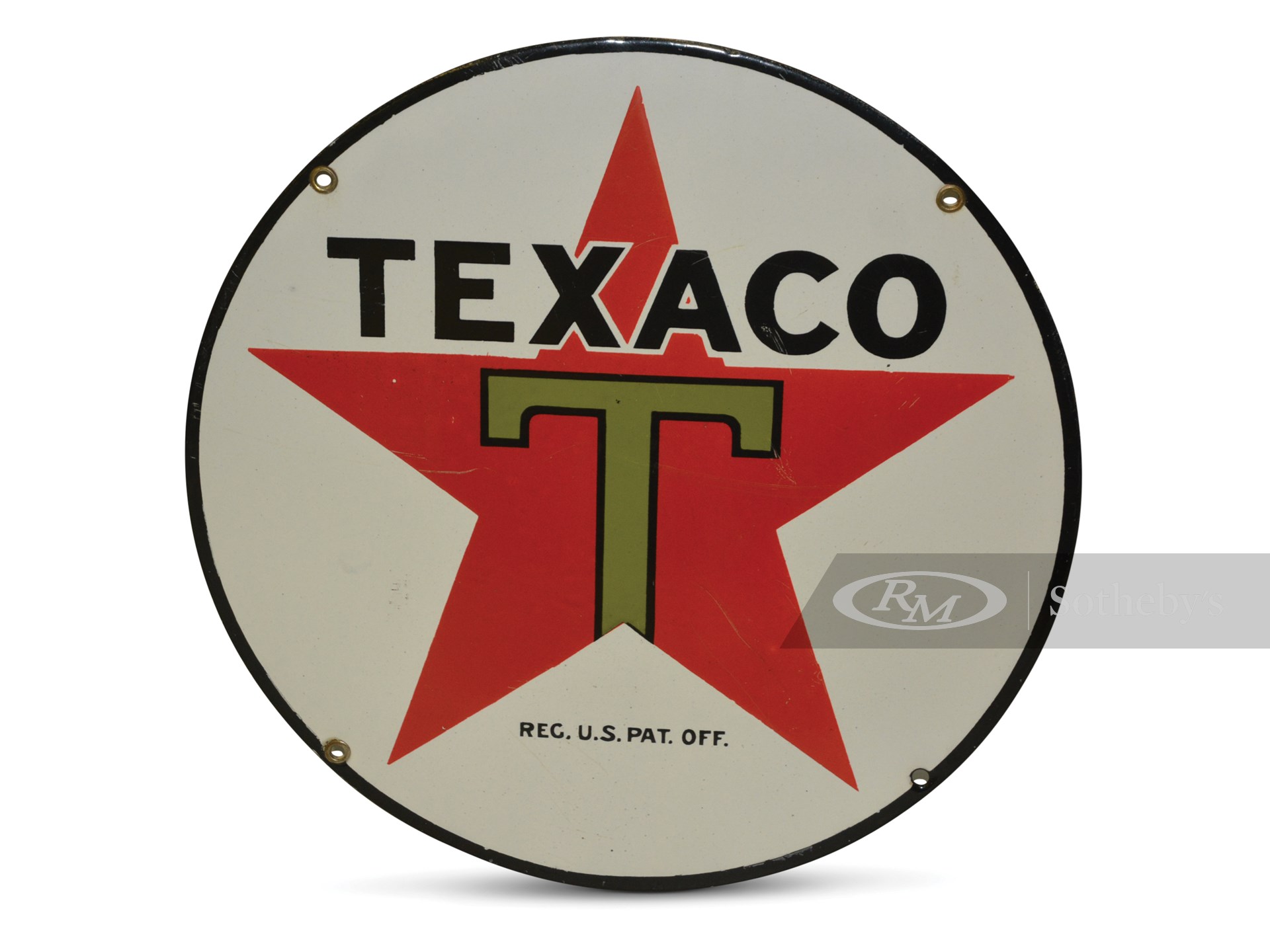 Texaco 'Black-T' Star Logo Large Porcelain Sign | Auburn Fall 2019 | RM ...