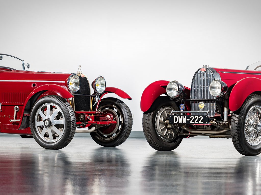 1928 Bugatti Type 43A Roadster and 1939 Bugatti Type 57C Cabriolet offered at RM Sothebys Monterey