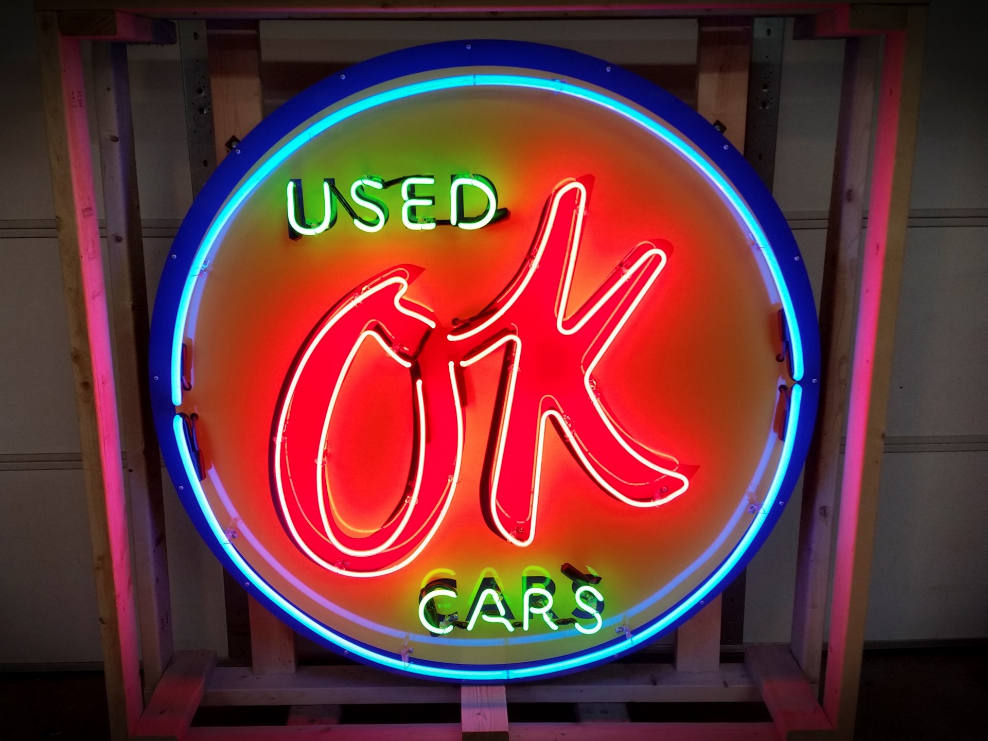 OK Used Cars Custom-Made Neon Tin Sign | Open Roads, May | RM Sotheby's