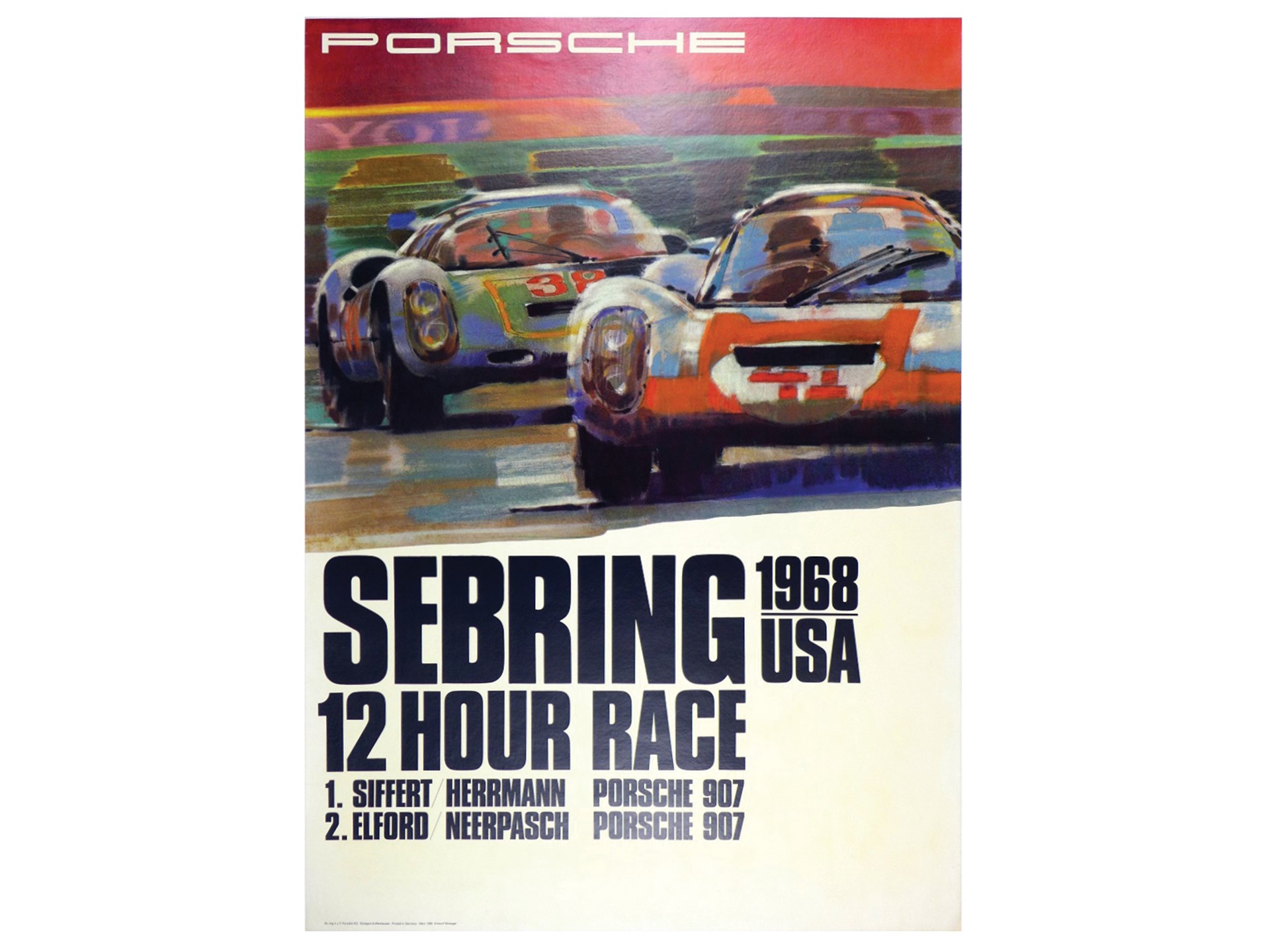 Sebring 12 Hour Race, 1968 Classic & Rare Porsche Posters RM Sotheby