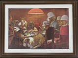 Vintage Dogs Playing Pool Tapestry