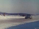 Olle Perssons and chassis no. 4500034 setting a Swedish ice record on Lake Varpen in 1955.