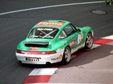 The 911 Cup 3.8 as seen at speed on the Monaco Grand Prix circuit in May of 1994.