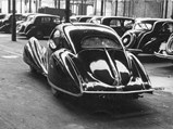 1937 Talbot-Lago T150-C SS 'Goutte d’Eau' Coupé by Figoni et Falaschi - $Chassis no. 90110 sitting inside the Talbot factory prior to World War II.