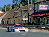 The Lancia makes its way along Circuit de la Sarthe at the 1984 24 Hours of Le Mans.