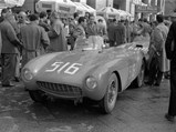 Chassis 0406 MD, still wearing its original Pinin Farina Spider coachwork, at the 1954 Mille Miglia. There, Cortese and Perruchini drove the Mondial to a 4th in class and 14th overall finish.