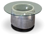 Jet Engine Inlet Glass Cocktail Table