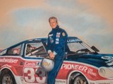 Mixed Media Piece of Paul Newman Bob Sharp Racing Datsun by Scott Griswold