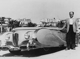 Mr. J Paul as pictured at the Concourse d'Elegance of Cannes on the Croisette, April 19, 1949 where he won the grand prize for two seat convertible sports cars.