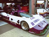 The No.4 Jaguar, driven by Jan Lammers and Andy Wallace, places 2nd at the 1990 Silverstone World Sports Prototype Championship.