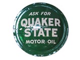 Quaker State Convex Painted Tin Sign