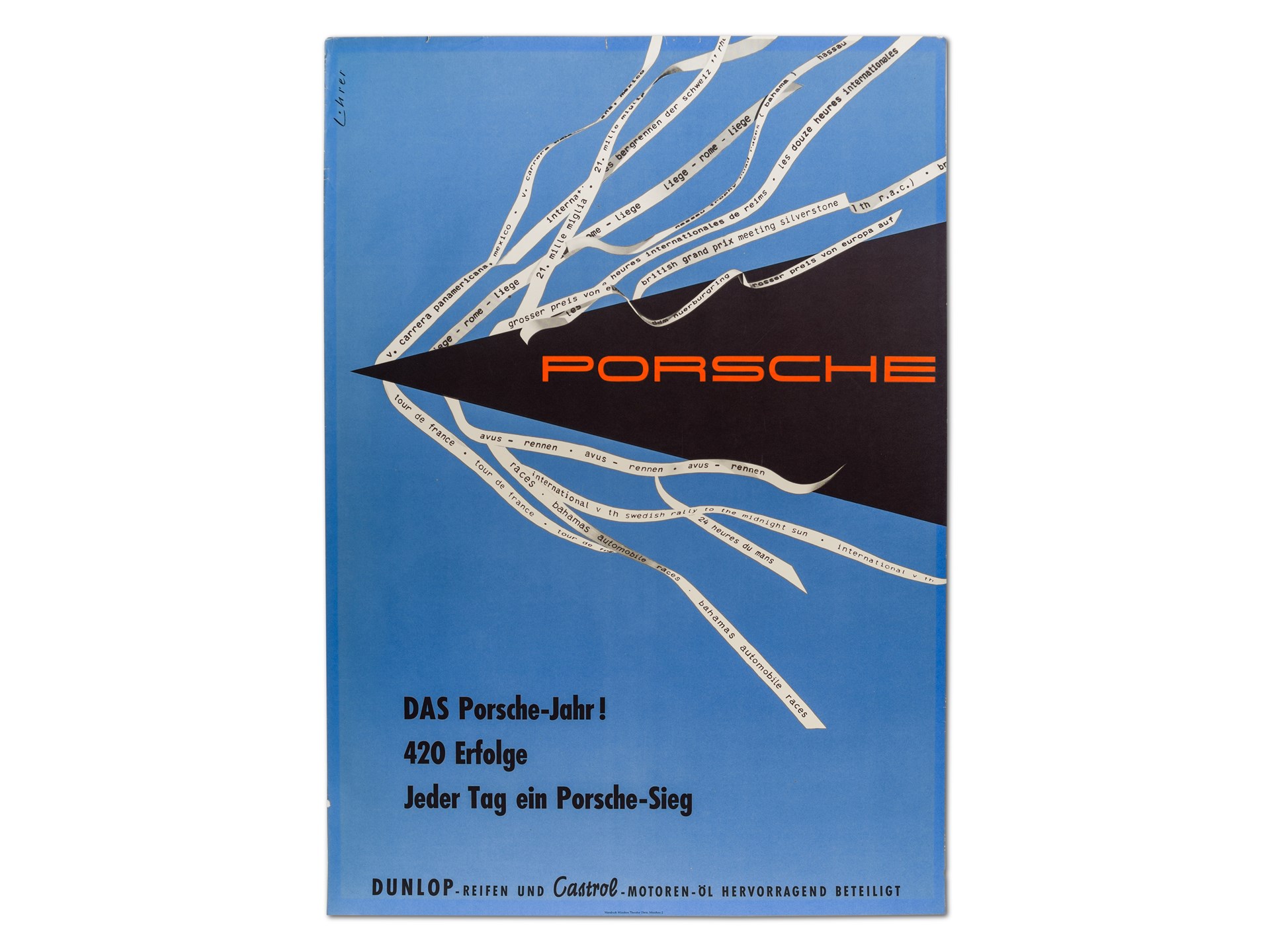 Porsche Motorsport Victories Poster, German | The White Collection | RM ...