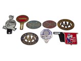 Assortment of License Plate Toppers and Badges