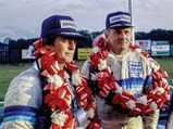 Warwick and Fitzpatrick celebrate their win at Brands Hatch in 1983.