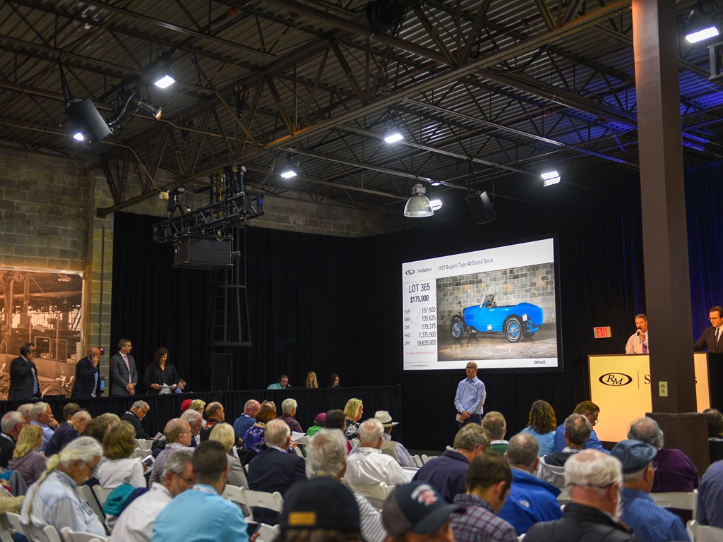 Auction room during RM Sothebys The Guyton Collection live auction 2019