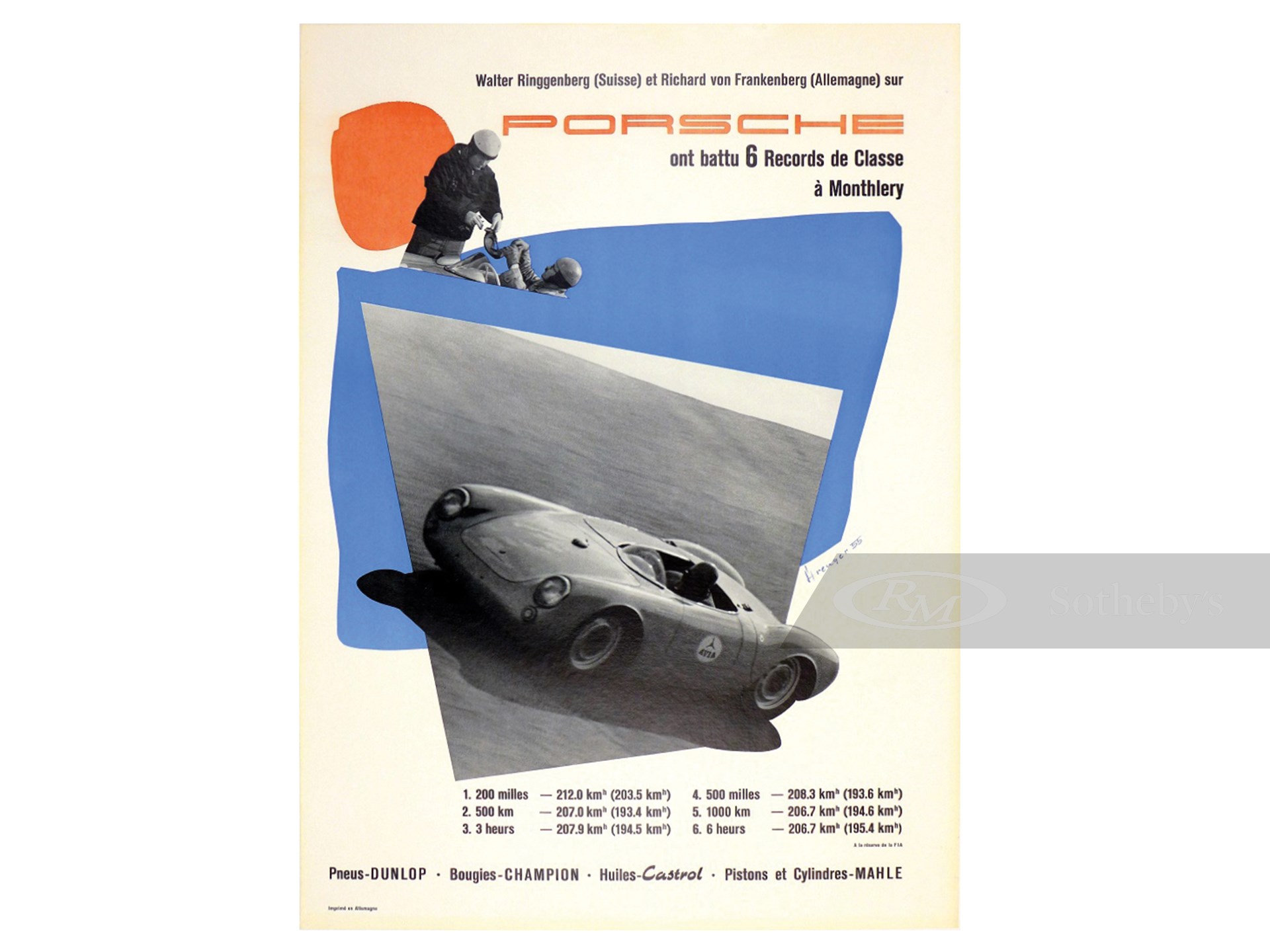 Porsche Broke 6 Class Records At Montlhery 1955 Online Only