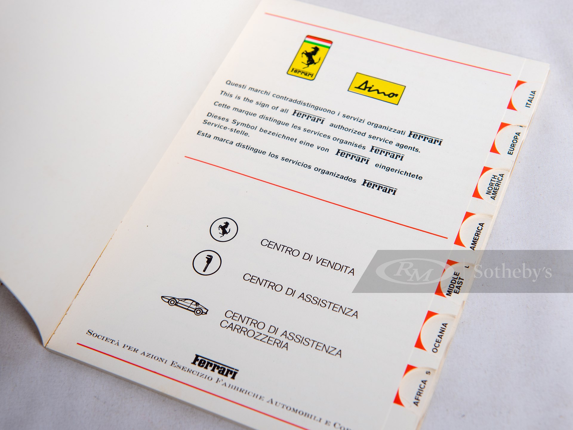 Ferrari Sales and Service Booklet, 1978 | Open Roads, Fall | RM Online Only