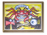 "Crabby Sign Dept." Original Framed Sign by Von Dutch
