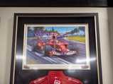 Michael Schumacher Scuderia Ferrari Replica Race Suit Framed with Lithograph - $