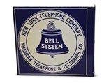 Bell System New York Telephone Company Porcelain Flange Sign