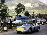 Graham Hill behind the wheel of 718-004 at the 1961 Targa Florio.