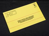 Ferrari F40 Owner’s Manual and Pouch, Factory Literature, Seat Covers, and Schedoni Presentation Piece
