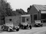 Chassis 57512 (DXP 970) along with the Vanden Plas-bodied 57572 (ELL 286) and Atalante 57573 (GPB 2) at Continental Cars Ltd. in Surrey in 1946.