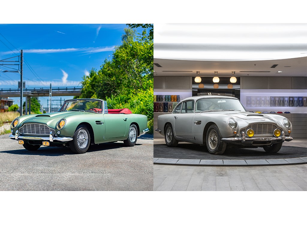 1965 Aston Martin DB5 Vantage and 1965 Aston Martin DB5 Convertible offered at RM Sothebys St. Moritz live auction 2022